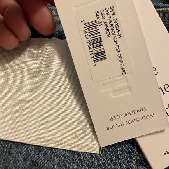 Boyish Revolve Shopbop Brady High Rise Crop Flare Jeans Blue Denim Size 31 NWT - Picture 7 of 8
